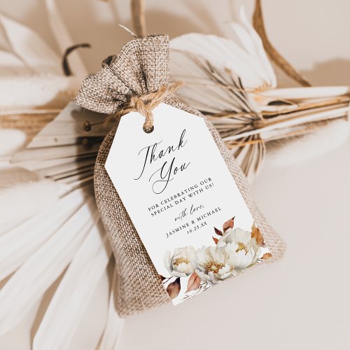 Rustic Autumn Floral Wedding Thank You Gift Tags