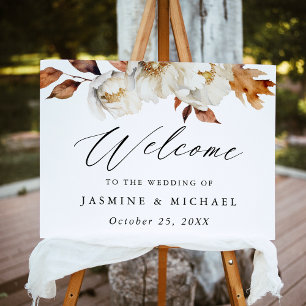Rustic Autumn Floral Wedding Welcome Foam Board