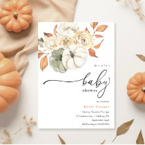 Rustic Autumn Foliage Pumpkin Autumn Baby Shower Invitation