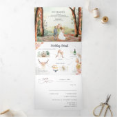 Rustic Autumn Forest | Boho Wedding Tri-Fold Invitation (Inside)
