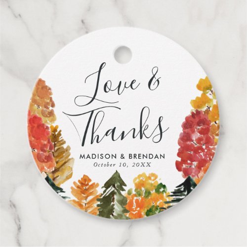 Rustic Autumn Forest Fall Wedding Favor Tags