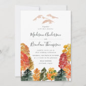 Rustic Autumn Forest Fall Wedding Invitation (Front)