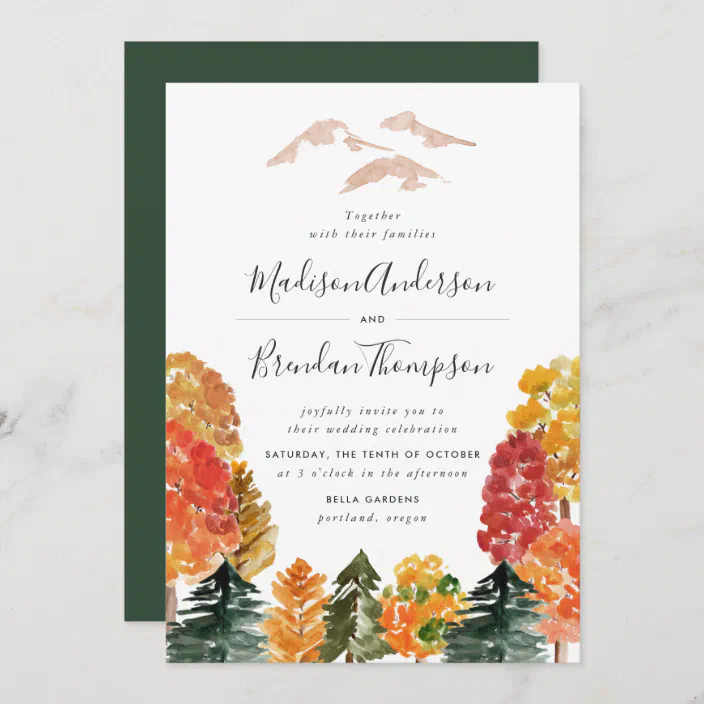 Rustic Autumn Forest Fall Wedding Invitation Zazzle Com