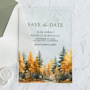 Rustic Autumn Forest Wedding Save the Date