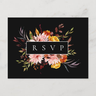 Rustic Autumn Frame Wedding RSVP Song Request Invitation Postcard