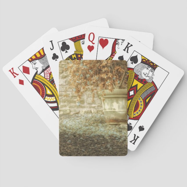 Rustic Autumn Garden Poker Cards (Back)