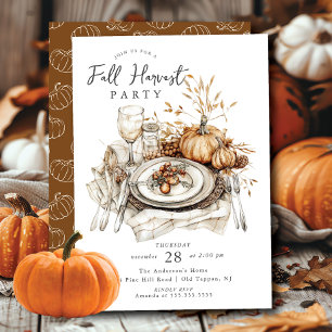 Rustic Autumn Gathering Thanksgiving Invitation