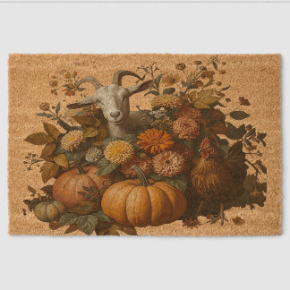 Rustic Autumn Harvest Fiber Doormat