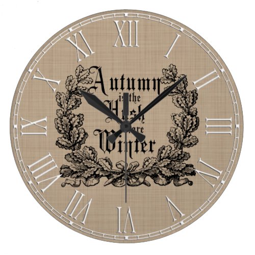 Rustic Autumn Harvest Sayings Large Clock Rustic Autumn Harvest Sayings Large Clock