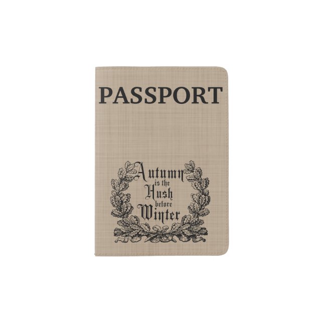 Rustic Autumn Harvest Sayings Passport Holder (Front)