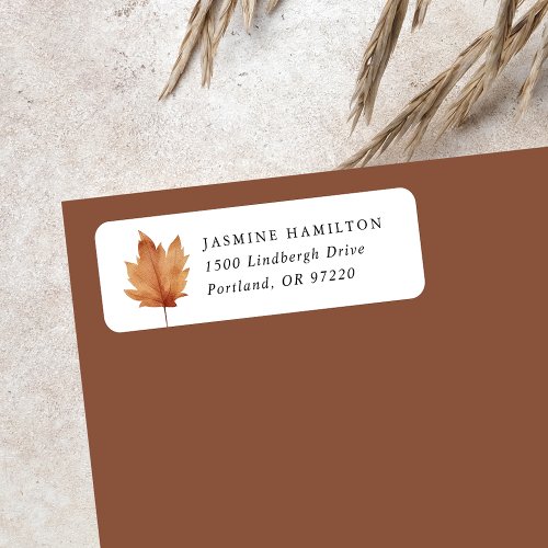 Rustic Autumn Leaf Return Address Label