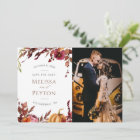 Rustic Autumn Leaves and Pumpkin Save the Date