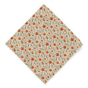 Rustic Autumn Leaves Cream Fall Botanical Wedding Bandana