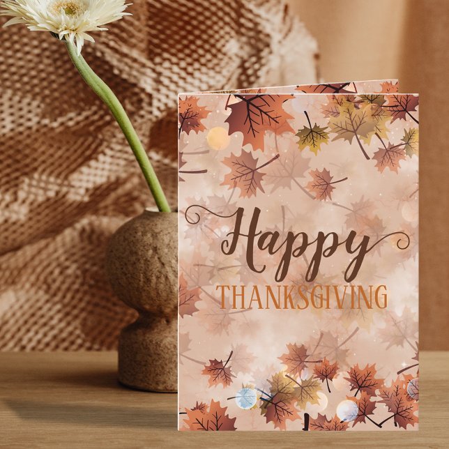 Rustic Autumn Leaves Custom Family Thanksgiving Card (Creator Uploaded)