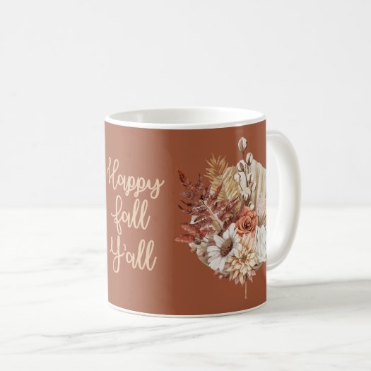 Rustic Autumn Leaves Fall Flowers Terracotta 