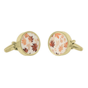 Rustic Autumn Leaves Fall Wedding Cufflinks