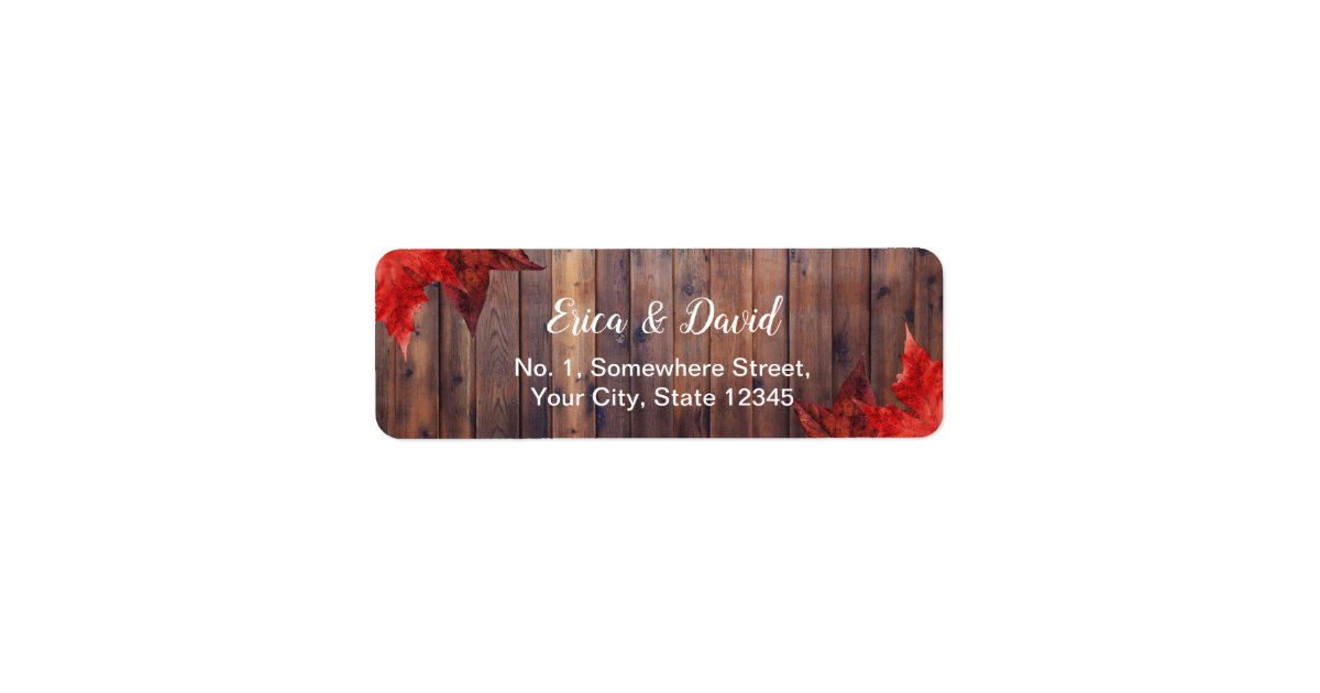 Rustic Autumn Leaves Fall Wedding Label | Zazzle