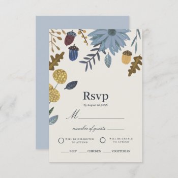 Rustic Autumn Leaves Fall Wedding Rsvp Invitation by CartitaDesign at Zazzle