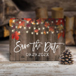 Rustic Autumn Leaves Fall Wedding Save the Date Announcement Postcard<br><div class="desc">Rustic Autumn Leaves Barn Wood Fall Wedding Save the Date Announcements.</div>