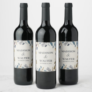 Rustic autumn leaves fall wedding table number nap wine label