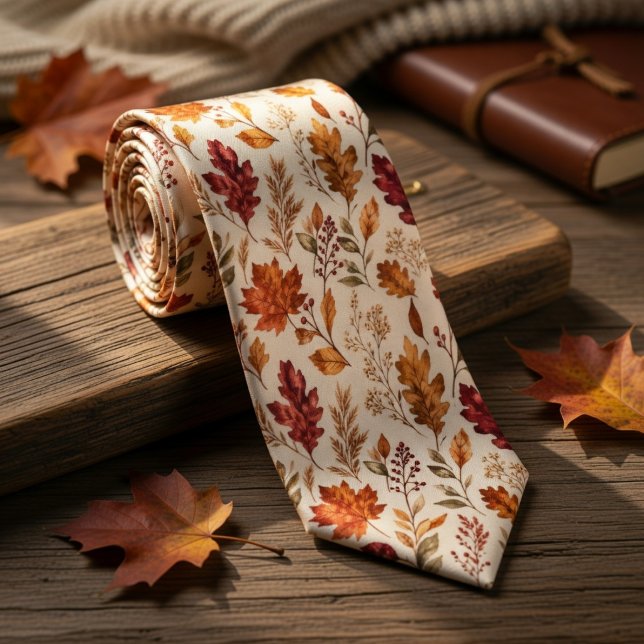 Rustic Autumn Leaves Harmony Neck Tie (Creator Uploaded)