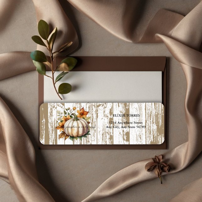 Rustic Autumn Leaves Little Pumpkin Baby Shower  Label (Creator Uploaded)