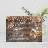 Rustic Autumn Leaves Love Ladder Bridal Shower Invitation (Standing Front)