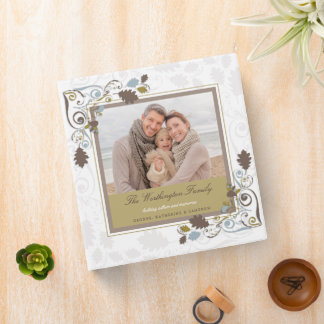 Rustic Autumn Leaves Swirls Family Photo Album 3 Ring Binder
