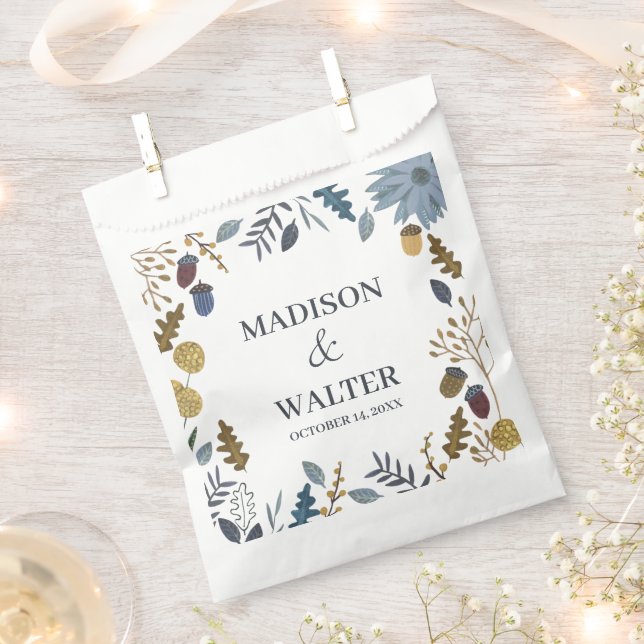 Rustic Autumn Leaves Wedding Favor Bag Fall (Clipped)