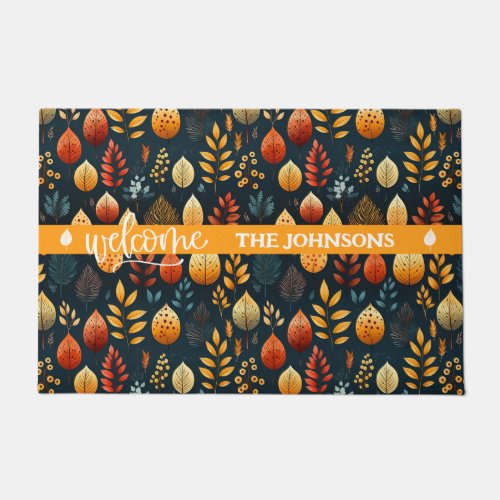 Rustic Autumn Leaves Welcome to Fall Doormat