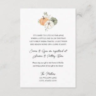 Rustic Autumn Long distance baby shower insert