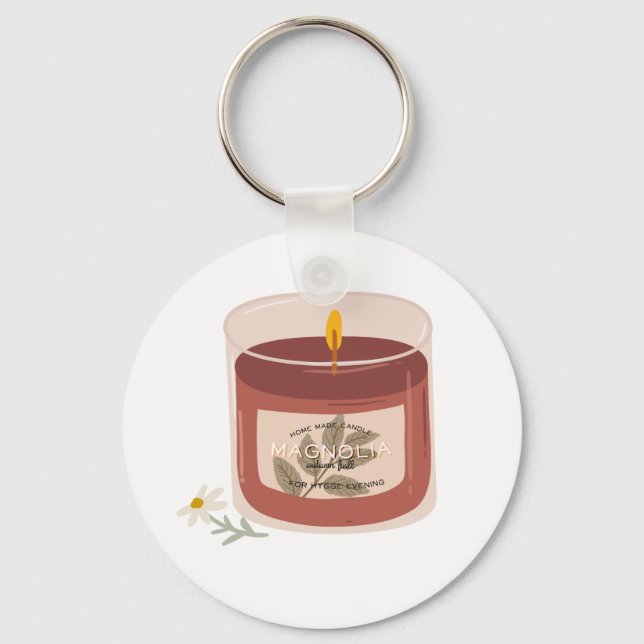 Rustic Autumn Magnolia Candle  Keychain (Front)