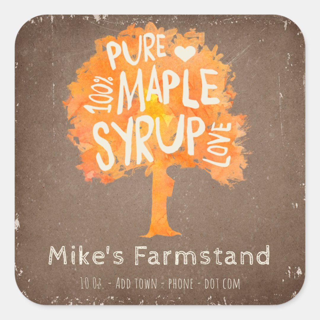 Rustic Autumn Maple Syrup Bottle Template Label Zazzle