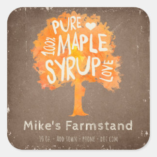 Rustic Autumn Maple Syrup Bottle Template Label