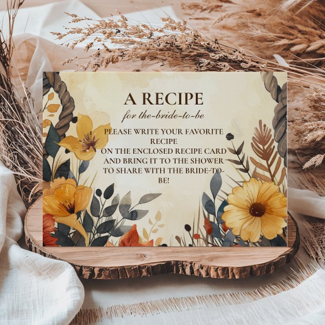 Rustic Autumn Meadow Bridal Shower Enclosure Card (Creator Uploaded)