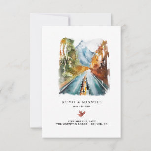 Rustic Autumn Mountain Wedding Save the Date