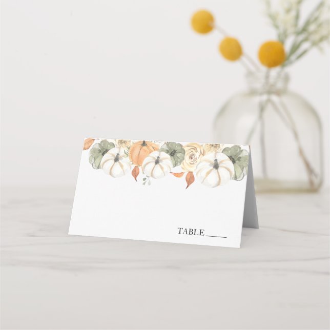 Rustic Autumn Name Place Cards (Front)