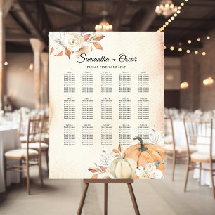 Rustic Autumn Orange Pumpkins & Flowers Foam Board