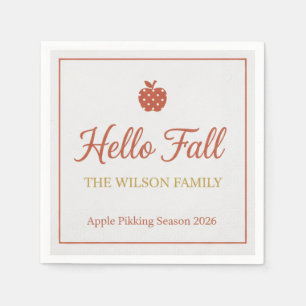 Rustic Autumn Orchard Apple Picking Picnic Napkins