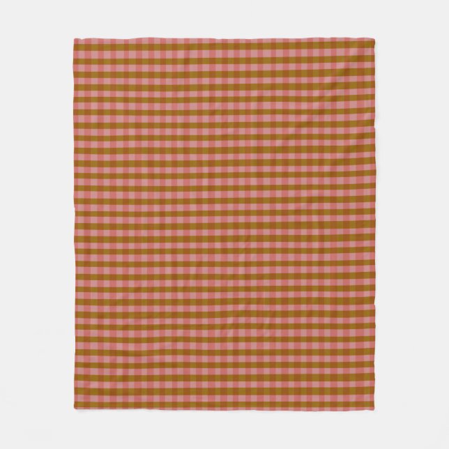 Rustic Autumn Plaid Geometric Pattern  Fleece Blanket (Front)