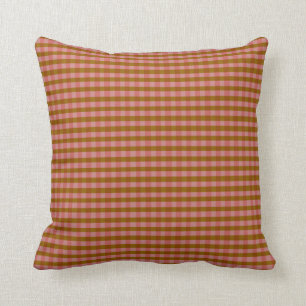 Rustic Autumn Plaid Geometric Pattern Throw Pillow