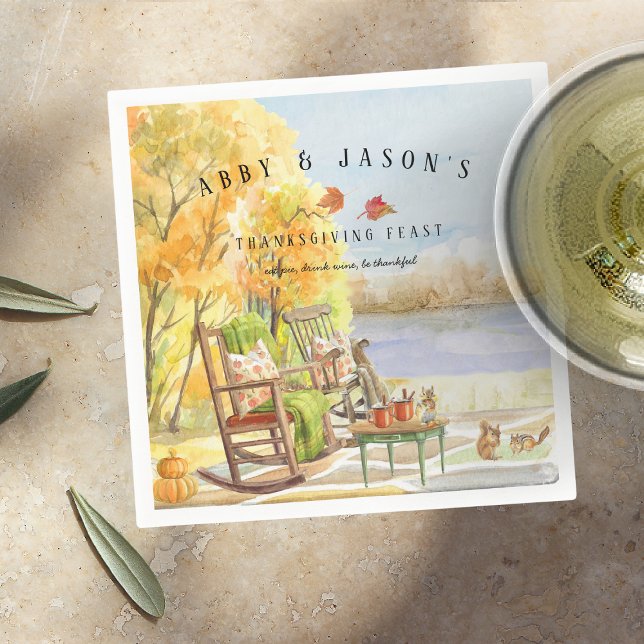 Rustic Autumn Porch | Thanksgiving Napkins (Creator Uploaded)