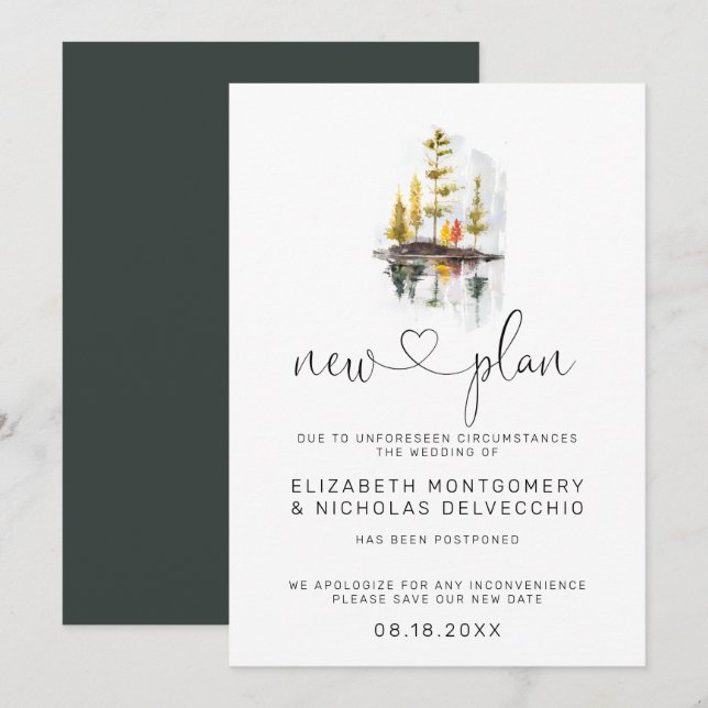 Rustic Autumn | Postponed Wedding Announcement (Front/Back)