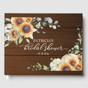 Rustic Autumn Pumpkin Sunflower Bridal Shower Guest Book