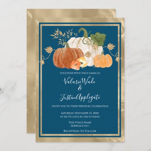 Rustic Autumn Pumpkin Wedding Invitation