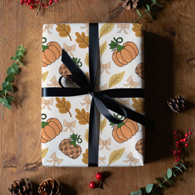 Rustic Autumn Pumpkin Wrapping Paper (Creator Uploaded)