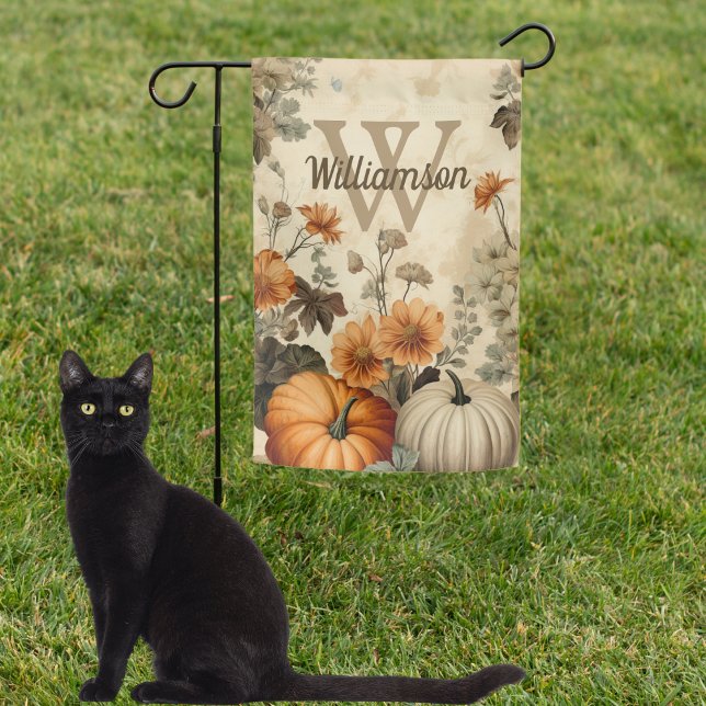 Rustic Autumn Pumpkins and Flowers  Garden Flag (Creator Uploaded)