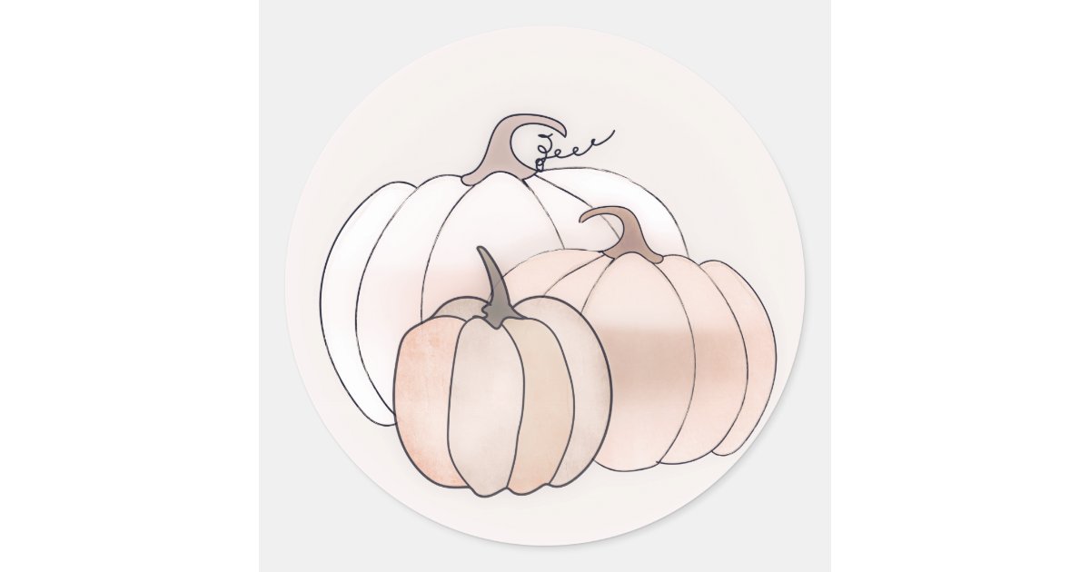 Rustic Autumn Pumpkins Classic Round Sticker | Zazzle