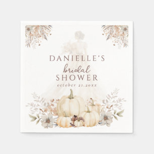 Rustic Autumn Pumpkins Elegant Bridal Shower Napkins