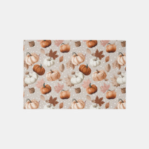 Rustic Autumn Pumpkins & Fall Leaves (2) Outdoor Rug
